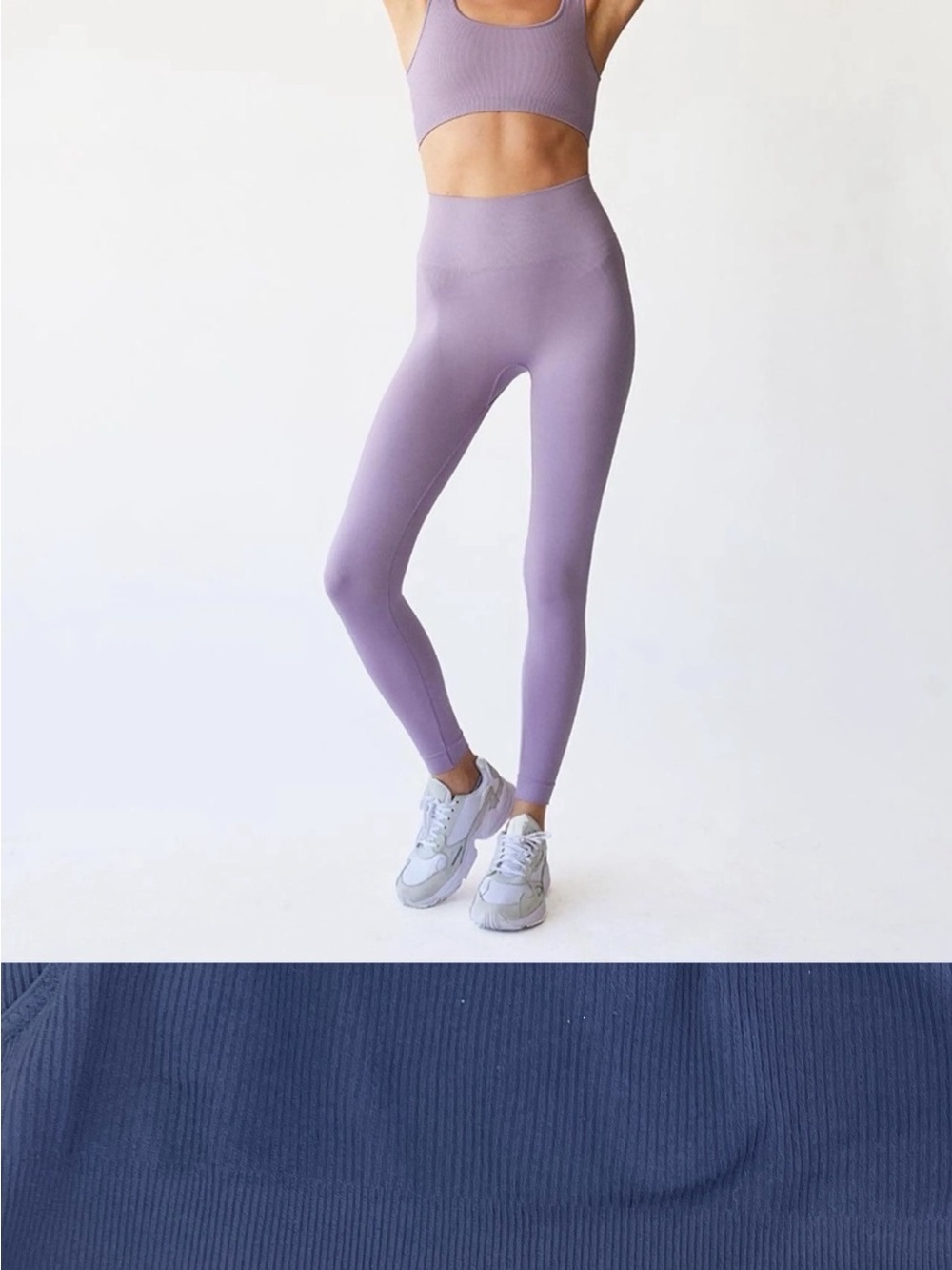 Set Active Sculptflex Ribbed Leggings and Sports Bra in Navy SET